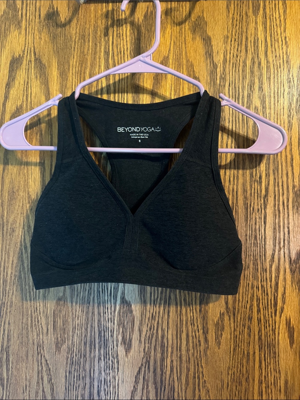 Beyond Yoga Black V-Neck Padded Sports Bra